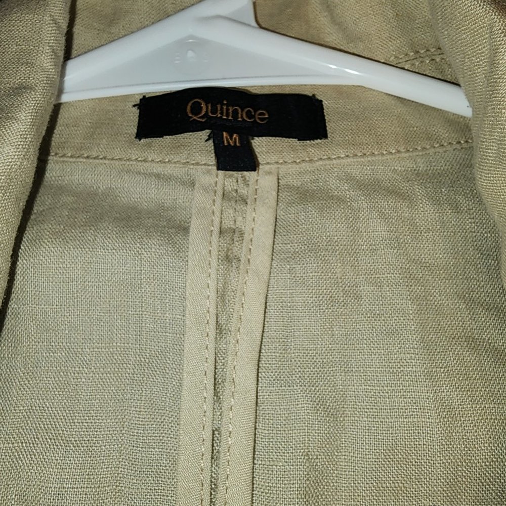 Quince 100% European Linen Blazer NWT Khaki Med - Picture 7 of 9
